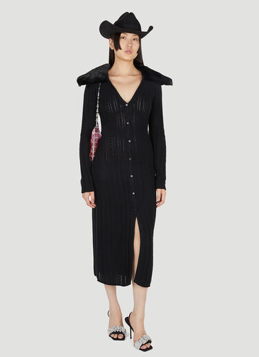 Blumarine Oversized Collar Knit Dress Black blm0249018