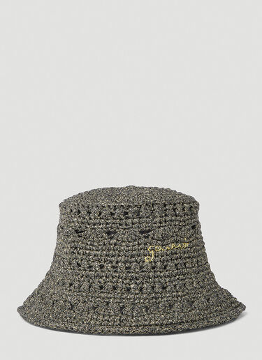 GANNI Crochet Bucket Hat Brown gan0253059