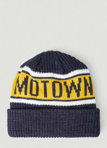 Better Gift Shop x Motown Records Ribbed Beanie Hat Navy bfs0148014