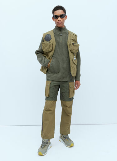 T 넥 울 니트 스웨터 Moncler x Pharrell Williams T 넥 울 니트 스웨터 그린 mpw0354008