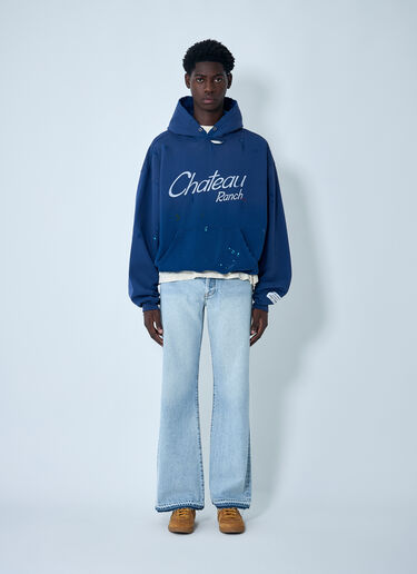 Gallery Dept. Distressed Chateau Raunch Hooded Sweatshirt Navy gdp0160063