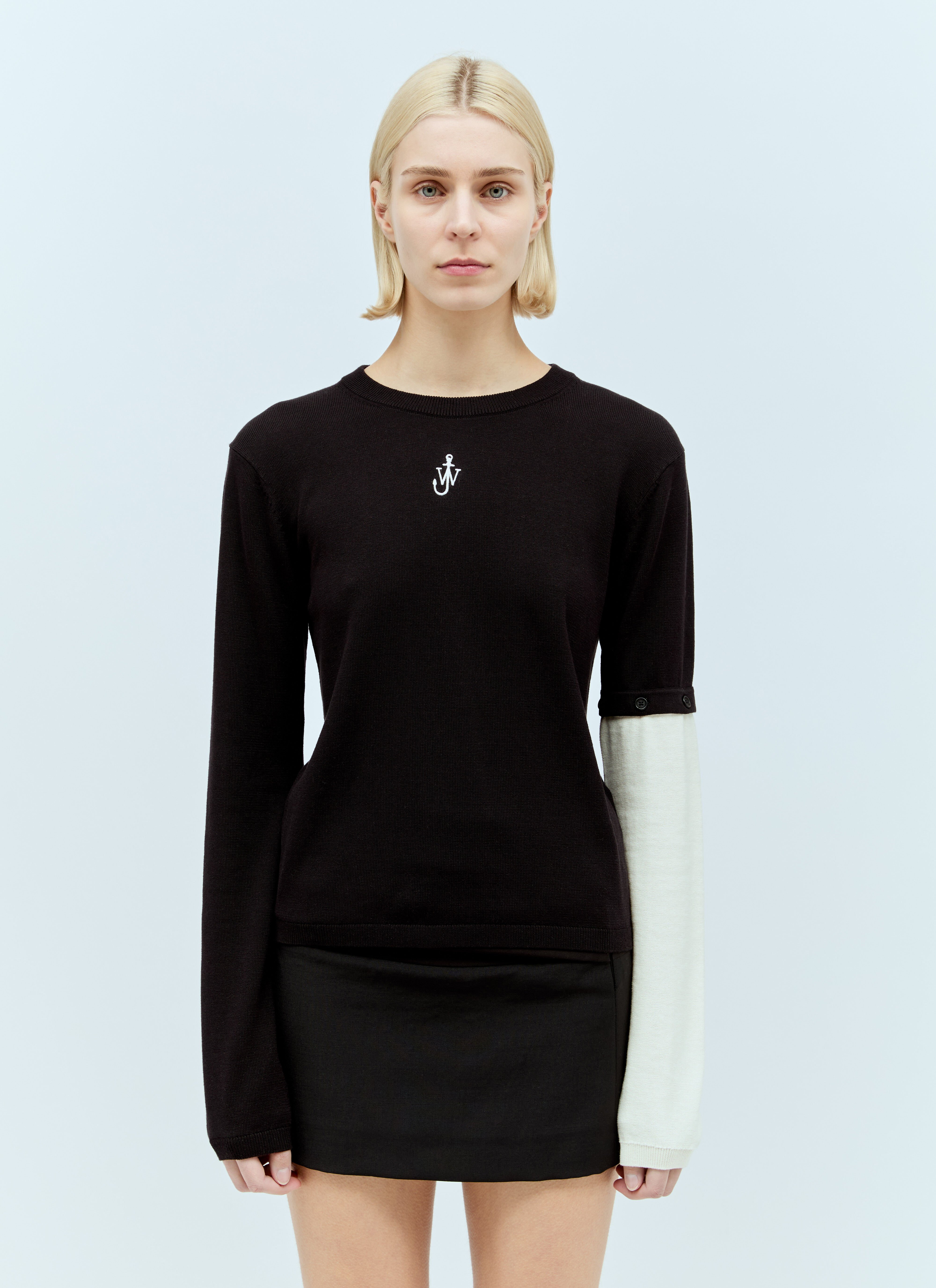 JW Anderson Contrast Sleeve Sweater Black jwa0254005