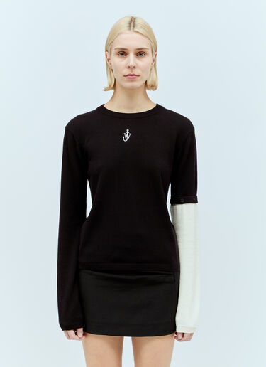 JW Anderson Contrast Sleeve Sweater Black jwa0255014