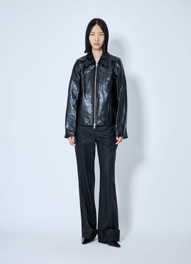 Our Legacy Mini Top Dyed Leather Jacket Black our0265038