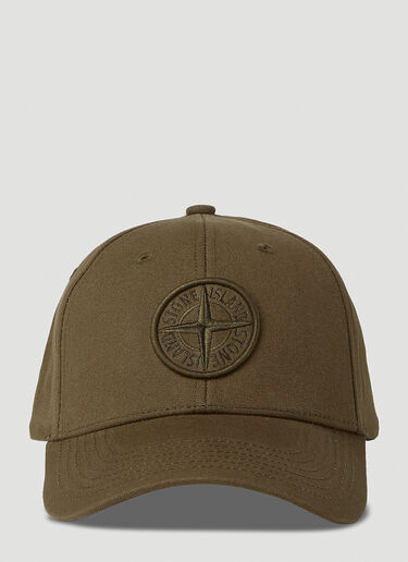 Stone Island 로고 패치 베이스볼 캡 그린 sto0152095