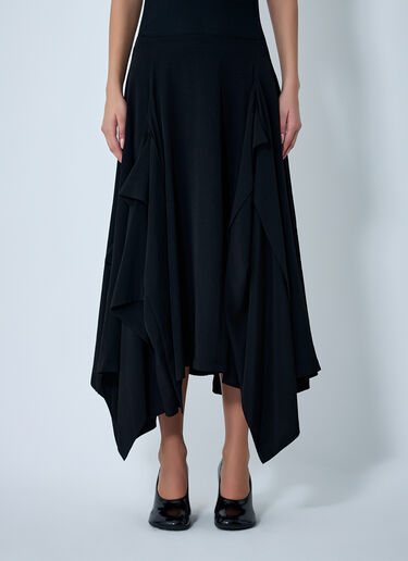 Paneled Flare Midi Skirt Yohji Yamamoto Paneled Flare Midi Skirt Black yoy0262007