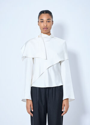 RÓHE Silk Foulard Top White roe0265011