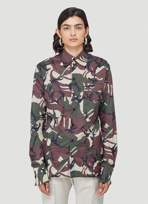 Saint Laurent Camouflage-Print Shirt Black sla0239062