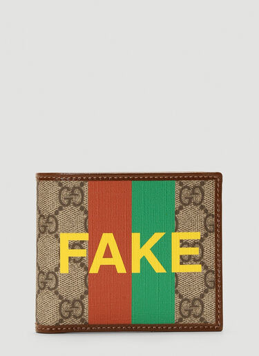 Gucci Fake Not Bi-Fold Wallet Brown guc0142003