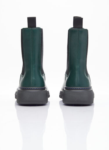 Burberry Leather Creeper Chelsea Boots Dark Green bur0154015
