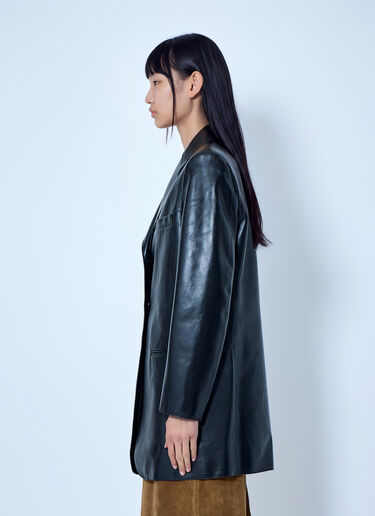 LN-CC® - Jil Sander: Single-Breasted Leather Blazer - Black Jil Sander Single-Breasted Leather Blazer Black jil0266018