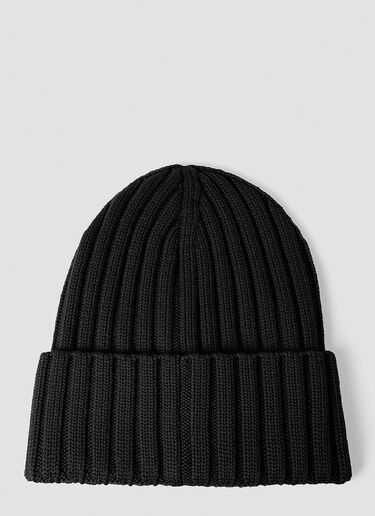 Logo Patch Beanie Hat Moncler Logo Patch Beanie Hat Black mon0253029