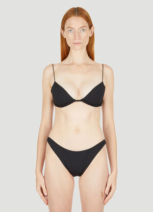 Ziah Almond Fine Strap Bikini Top Black zia0250007