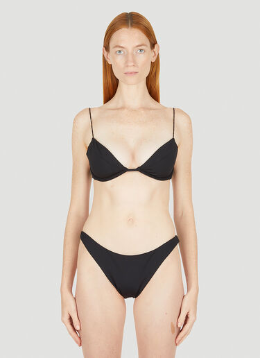 Ziah Almond Fine Strap Bikini Top Black zia0250007