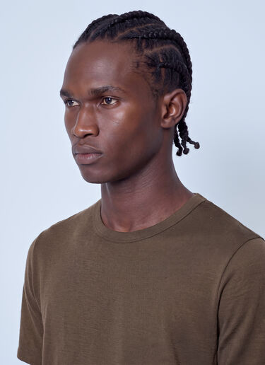LN-CC® - Jil Sander: Cotton Crewneck T-Shirt - Brown Jil Sander Cotton Crewneck T-Shirt Brown jil0166001