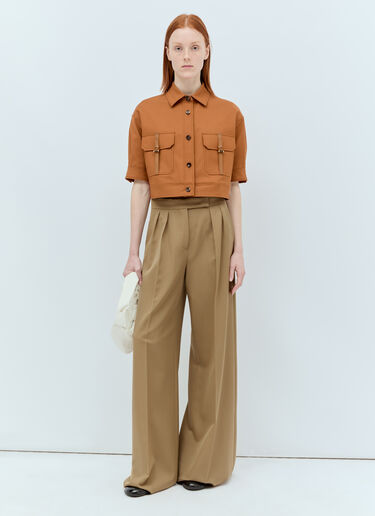 Max Mara 면 캔버스 크롭 재킷  브라운 max0256008