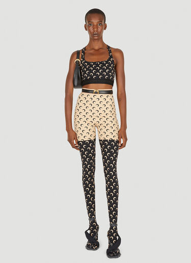 Marine Serre All Over Moon Cropped Top Black mrs0252029