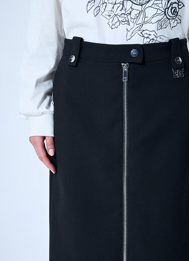 GANNI Bonded Crepe Midi Skirt Black gan0260007