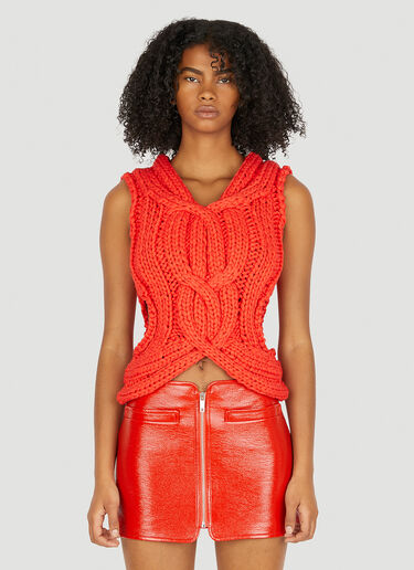 Dion Lee Chunky Knit Sleeveless Sweater Red dle0250004