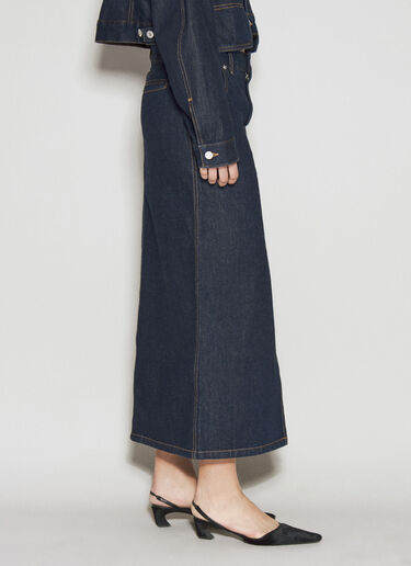 Helmut Lang Slit Denim Midi Skirt Blue hlm0254002