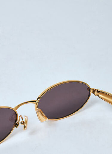 Bottega Veneta Sardine Oval Sunglasses Gold bos0259001