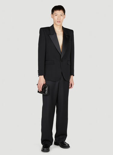 Saint Laurent Single Breasted Blazer Black sla0152003