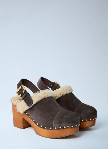 Chloé Jeannette Clog Wedge Brown chl0262032