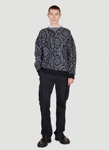 Barocco Knit Sweater Versace Barocco Knit Sweater Black ver0155005