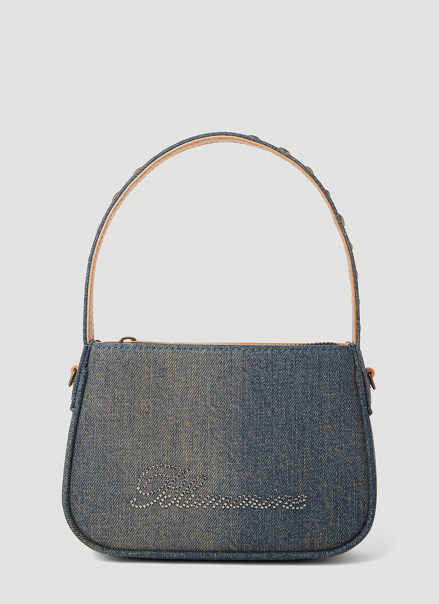 Blumarine Logo Embellished Shoulder Bag In Blue