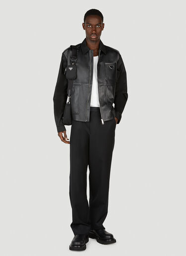 Prada Re-Nylon 가죽 재킷 블랙 pra0152025