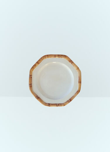 Les-Ottomans Set Of Four Bamboo Dessert Plates White wps0691387