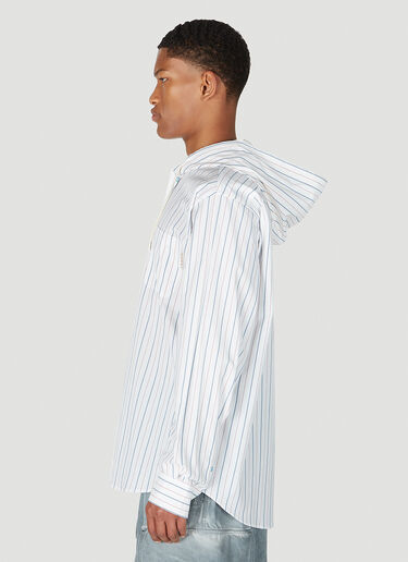 Marni Striped Hooded Shirt White mni0151003