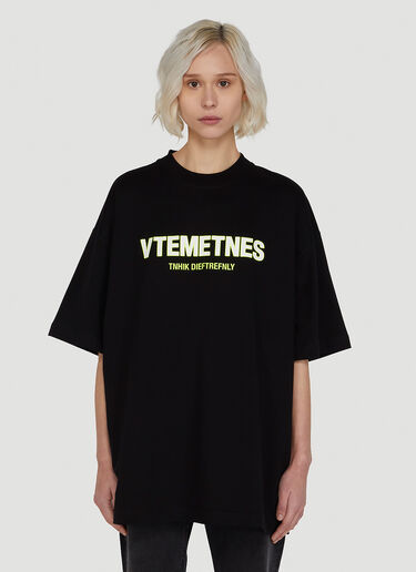 VETEMENTS VTEMETNES プリントTシャツ ブラック vet0247005