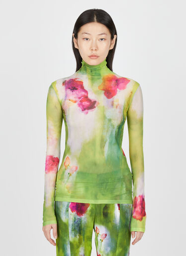 Floral Print Mesh Top Acne Studios Floral Print Mesh Top Green acn0254036