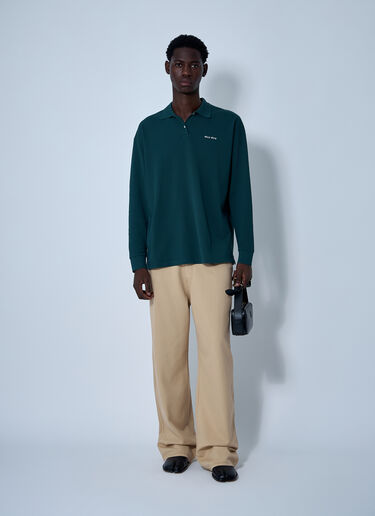 Miu Miu Logo Motif Polo Shirt Green miu0161005