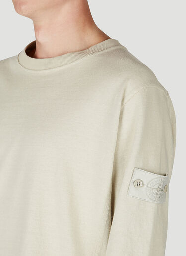 Ghost Logo Patch Sweatshirt Stone Island Ghost Logo Patch Sweatshirt Beige sto0152003