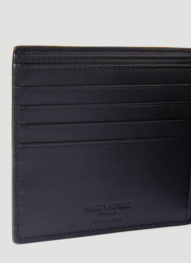 Saint Laurent Croc-Embossed Bi-Fold Wallet Black sla0138024