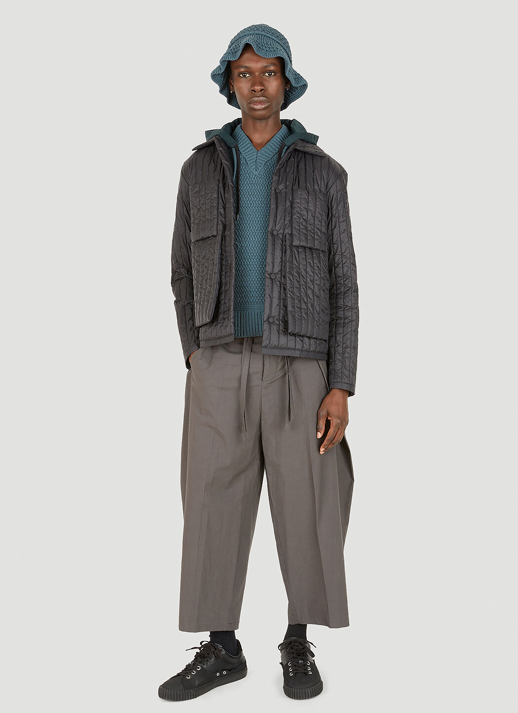 Craig Green Quilted Worker Jacket in Black LN CC