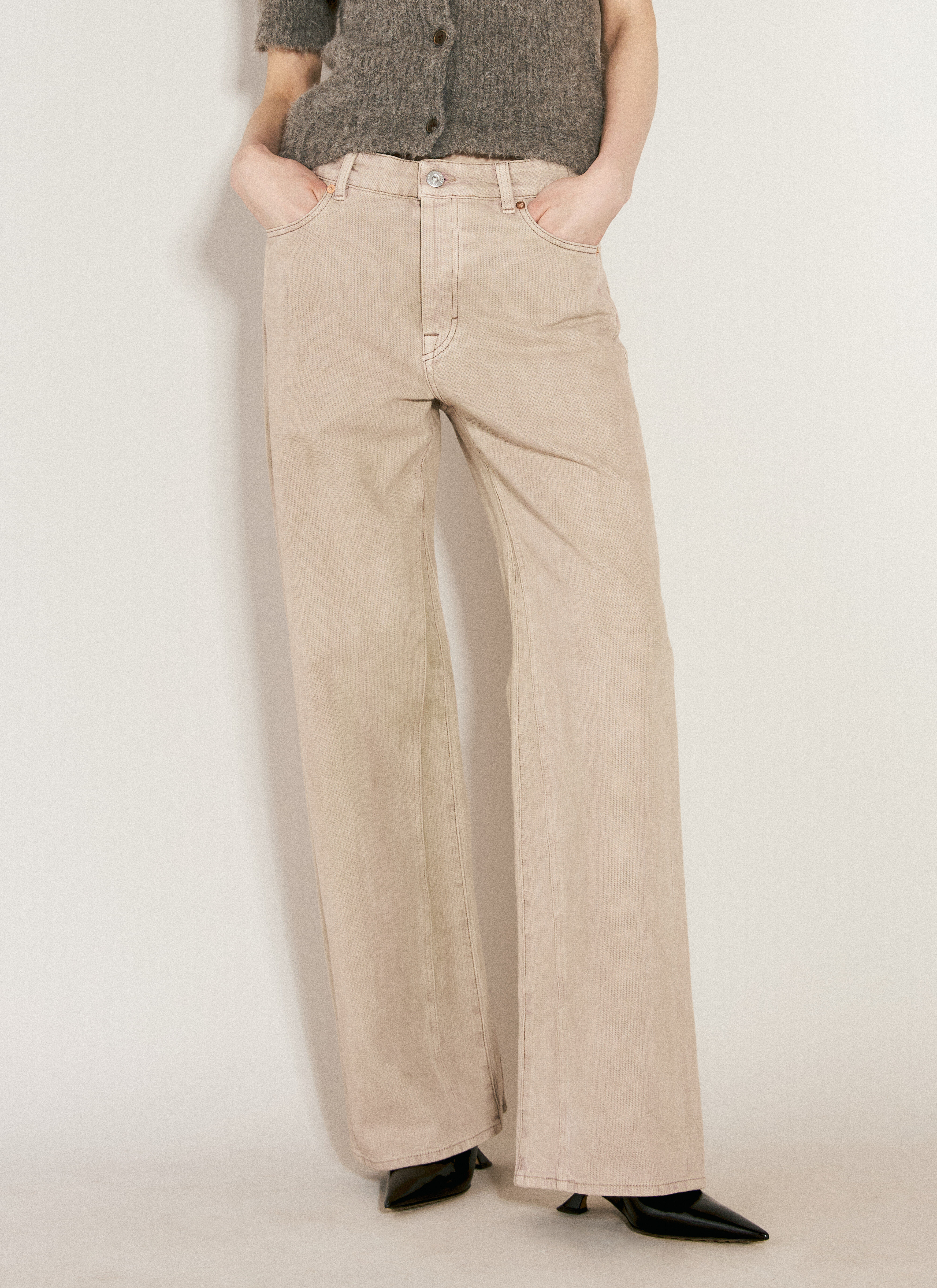 Beige jeans womens top