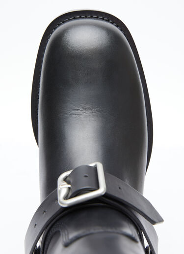 Burberry Leather Saddle Tall Boots Black bur0254020