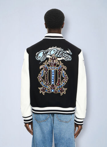 LN-CC® - Off-White: Royal Jewels Varsity Jacket - Black Off-White Royal Jewels Varsity Jacket Black ofw0164145