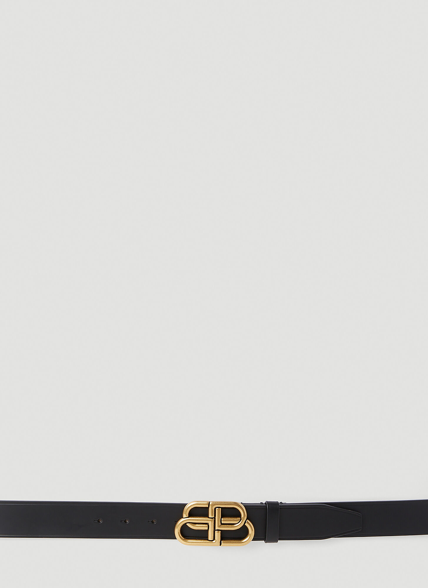 Balenciaga Logo Plaque Belt In Black