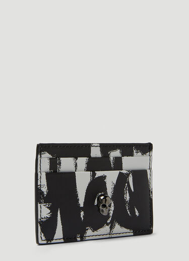 Alexander McQueen Skull Graffiti Motif Cardholder Black amq0249058