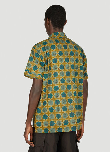 Engineered Garments 추상 프린트 캠프 반소매 셔츠 그린 egg0152002