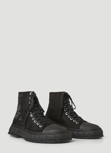 1982 Waxed Canvas High-Top Sneakers Virón 1982 Waxed Canvas High-Top Sneakers Black vir0346004