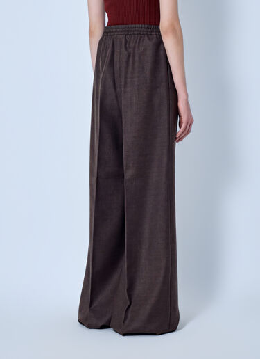 LN-CC® - Max Mara: Wide-Leg Drawstring Trousers - Dark Brown Max Mara Wide-Leg Drawstring Trousers Dark Brown max0266207