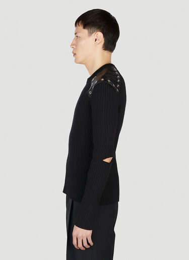 Alexander McQueen Eyelet Jumper Black amq0151018