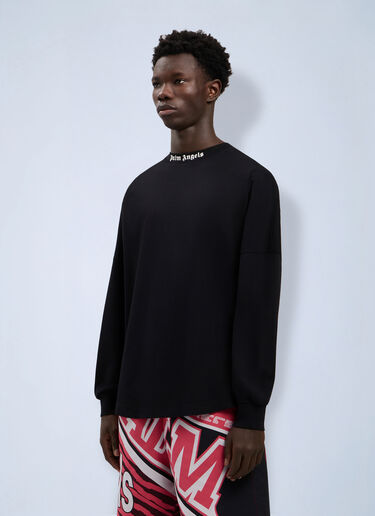 LN-CC® - Palm Angels: Classic Logo Long-Sleeved Over T-Shirt - Black Palm Angels Classic Logo Long-Sleeved Over T-Shirt Black pma0164064
