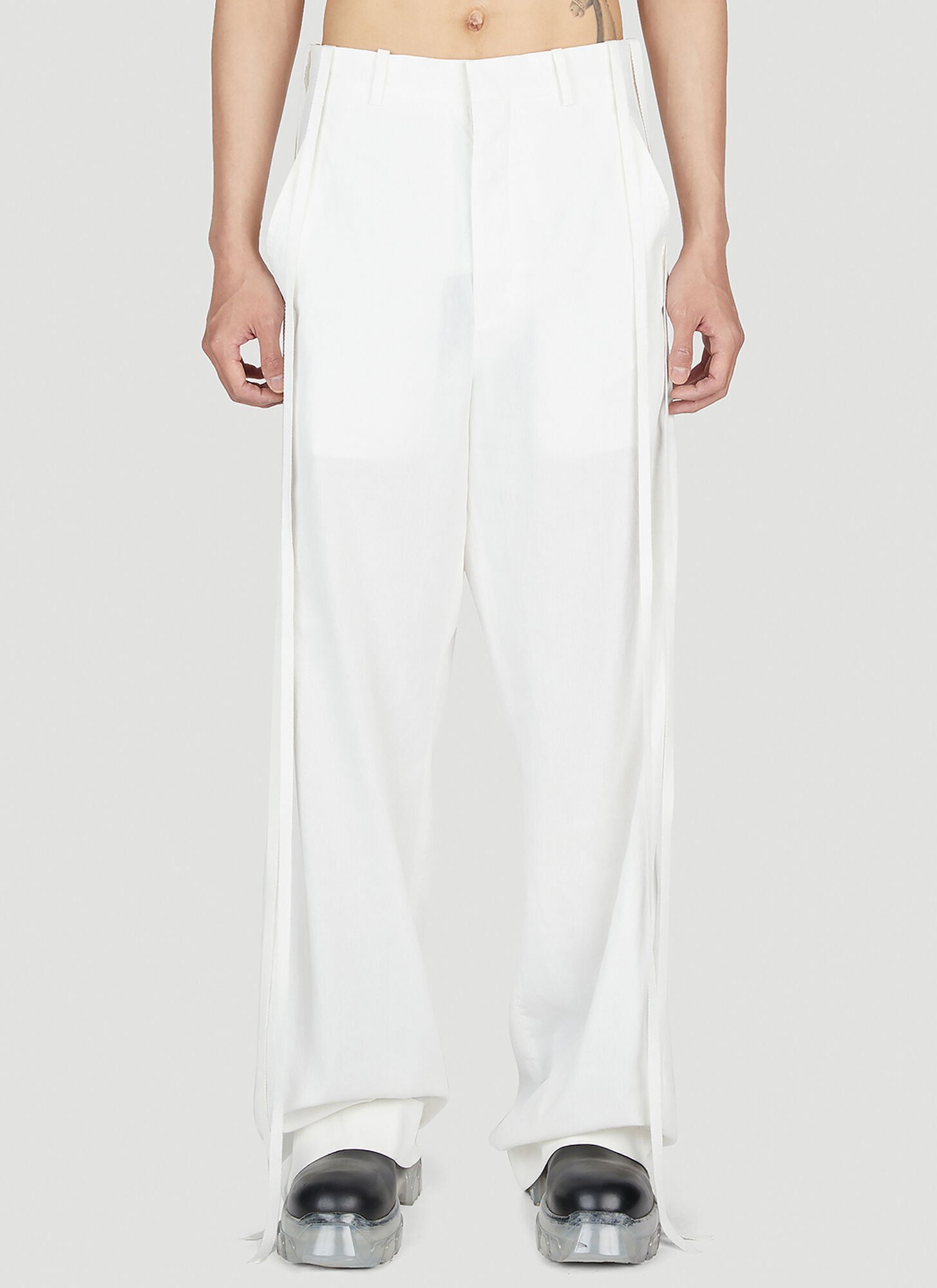 Shop Ann Demeulemeester Leon Pants In White