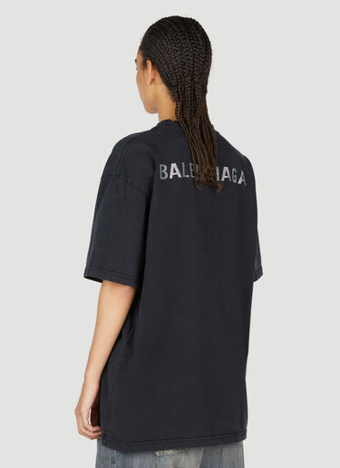 Balenciaga Crystal Embellished Logo T-Shirt Black bal0253031